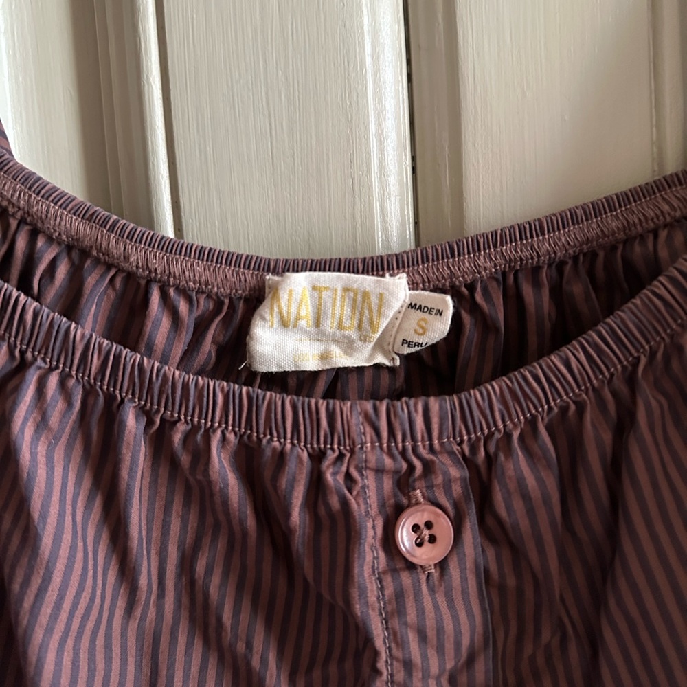 NATION LTD Striped Ruffle Crop Top - Picture 3 of 5